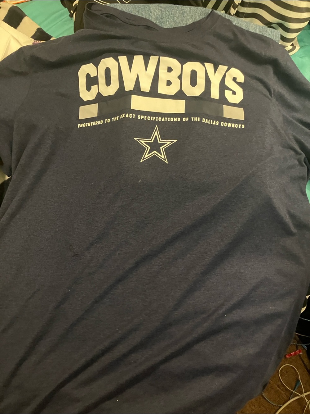 NFL Nike Dri FitDallas Cowboys Navy Graphic Tee with White Logo , men’s 2xL